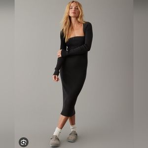 AE Long sleeve square neck sweater dress